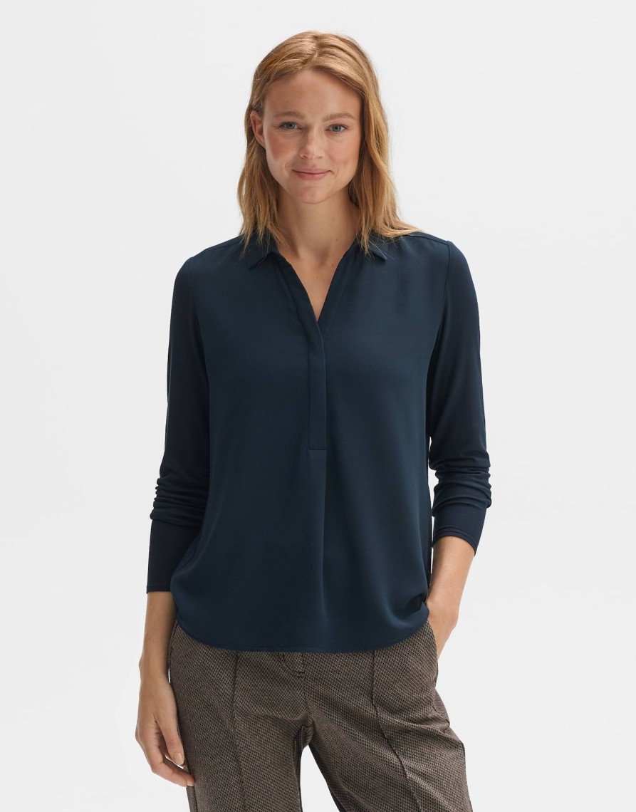 opus Shirtbluse Frera Regular Aus Material Mix | Blusen