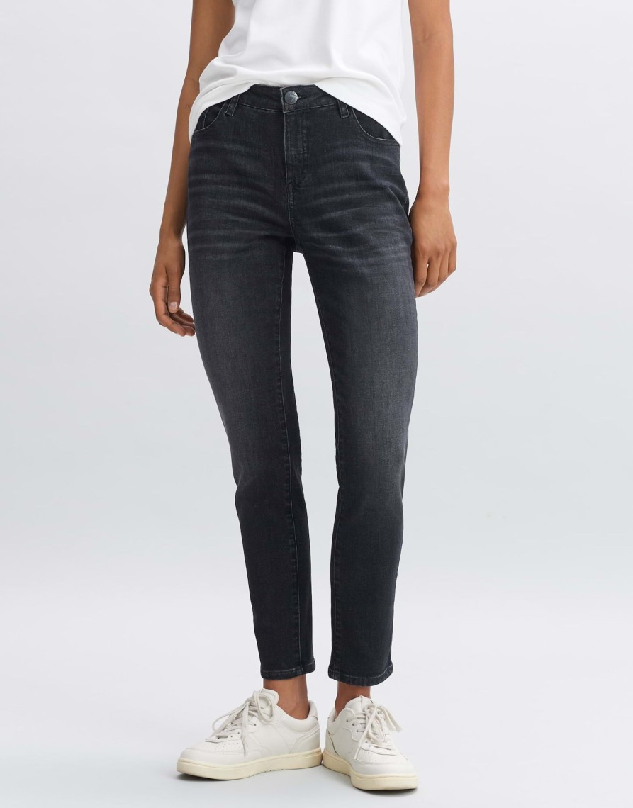 opus Slim Jeans Evita Dark Mid Rise Aus Stretchigem Bci Cotton Mix | Jeans