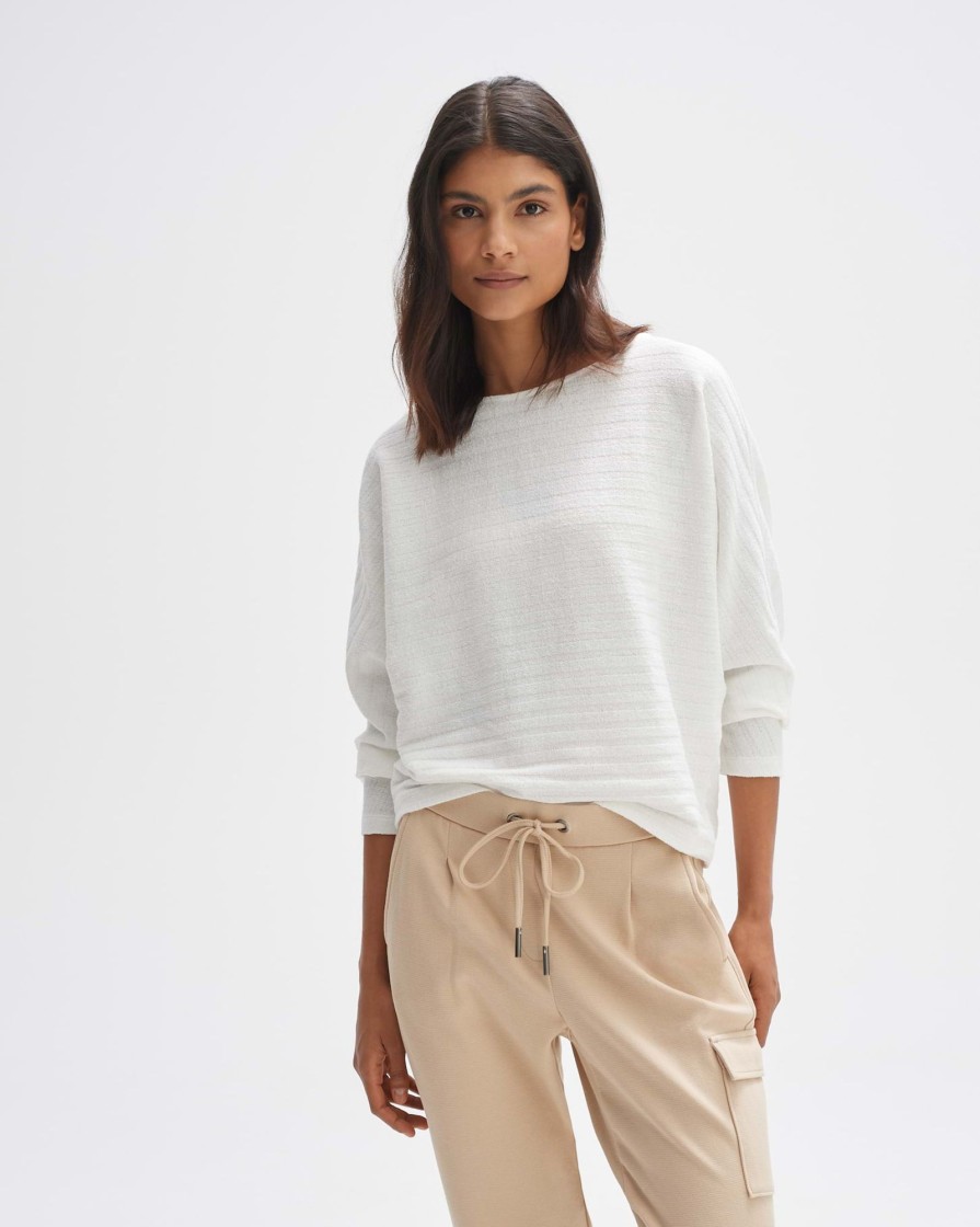 opus Gerippter Sweater Gisee Loose Aus Bci Cotton Mix | Sweat