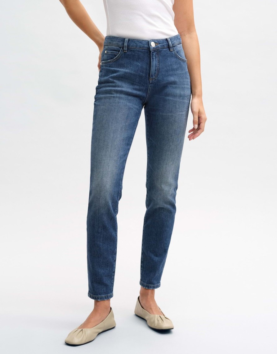 opus Slim Jeans Evita Mid Rise Aus Stretchigem Bci Cotton Mix | Jeans