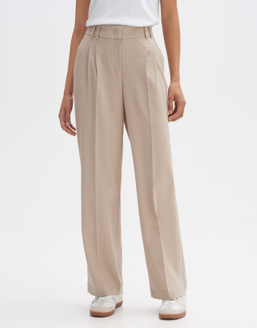 opus Wide Leg Pants Maiga Twill Mit Bundfalten | Hosen