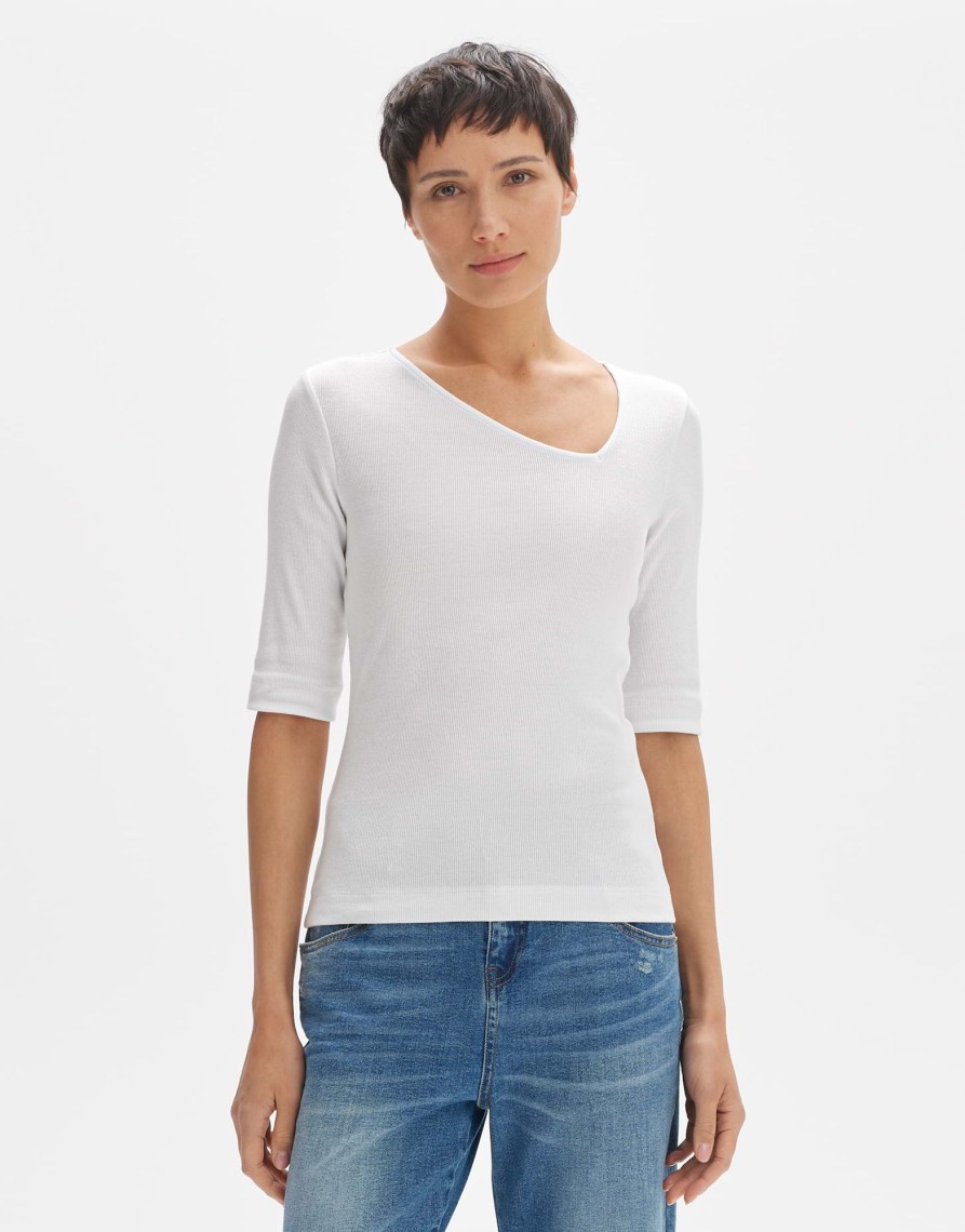 opus Rippshirt Sifasym Fresh Slim Mit Asymmetrischem Ausschnitt | Shirts