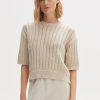 opus Cropped Pullover Punzi Loose Aus Breitem Rippenstrick | Strick