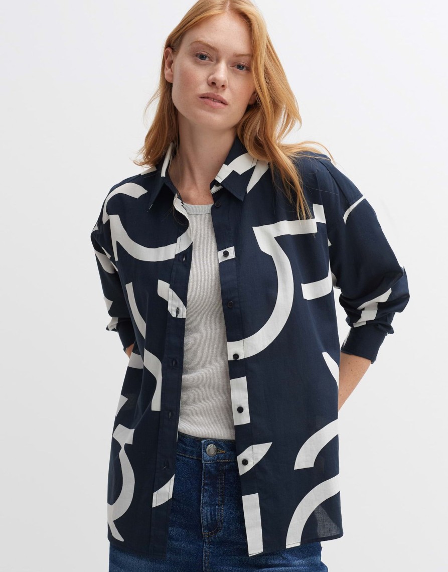 opus Oversize Bluse Fenlo Nautic Aus Bci Cotton | Blusen