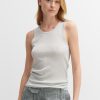 opus Geripptes Tanktop Ilesso Sparkle Slim Mit Glitzer Effekt | Shirts