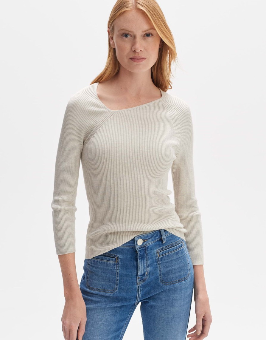 opus Gerippter Pullover Pinda Slim Aus Ecovero Viskose Mix | Strick