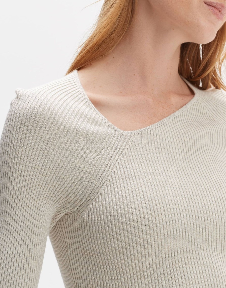 opus Gerippter Pullover Pinda Slim Aus Ecovero Viskose Mix | Strick