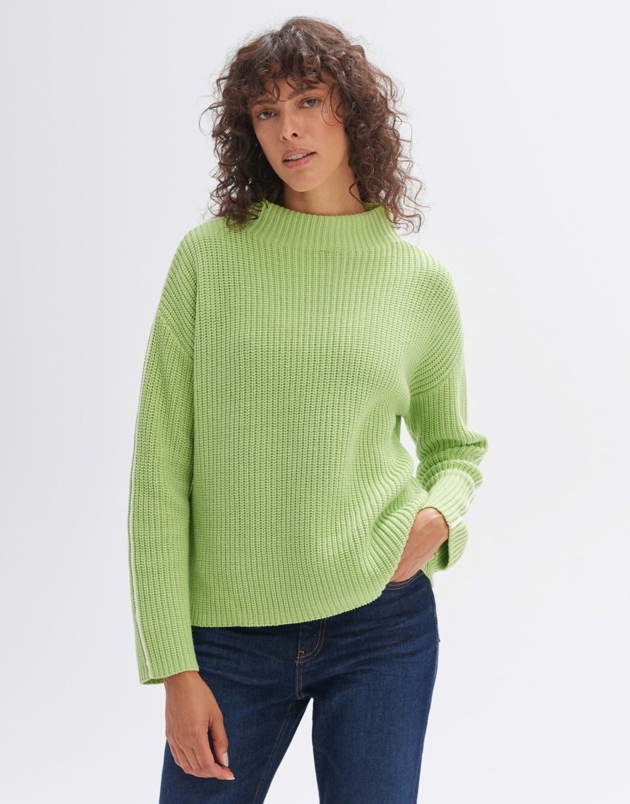 opus Gerippter Pullover Puntsi Regular Aus Baumwoll Mix | Strick