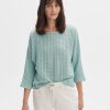 opus Boxyshirt Sowi Loose Mit Lochmuster | Shirts