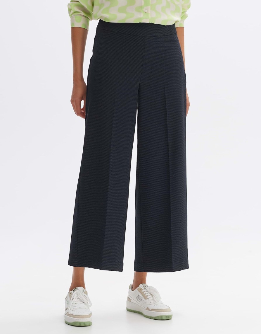 opus Culotte Misha Twill Wide Mit Struktur | Hosen