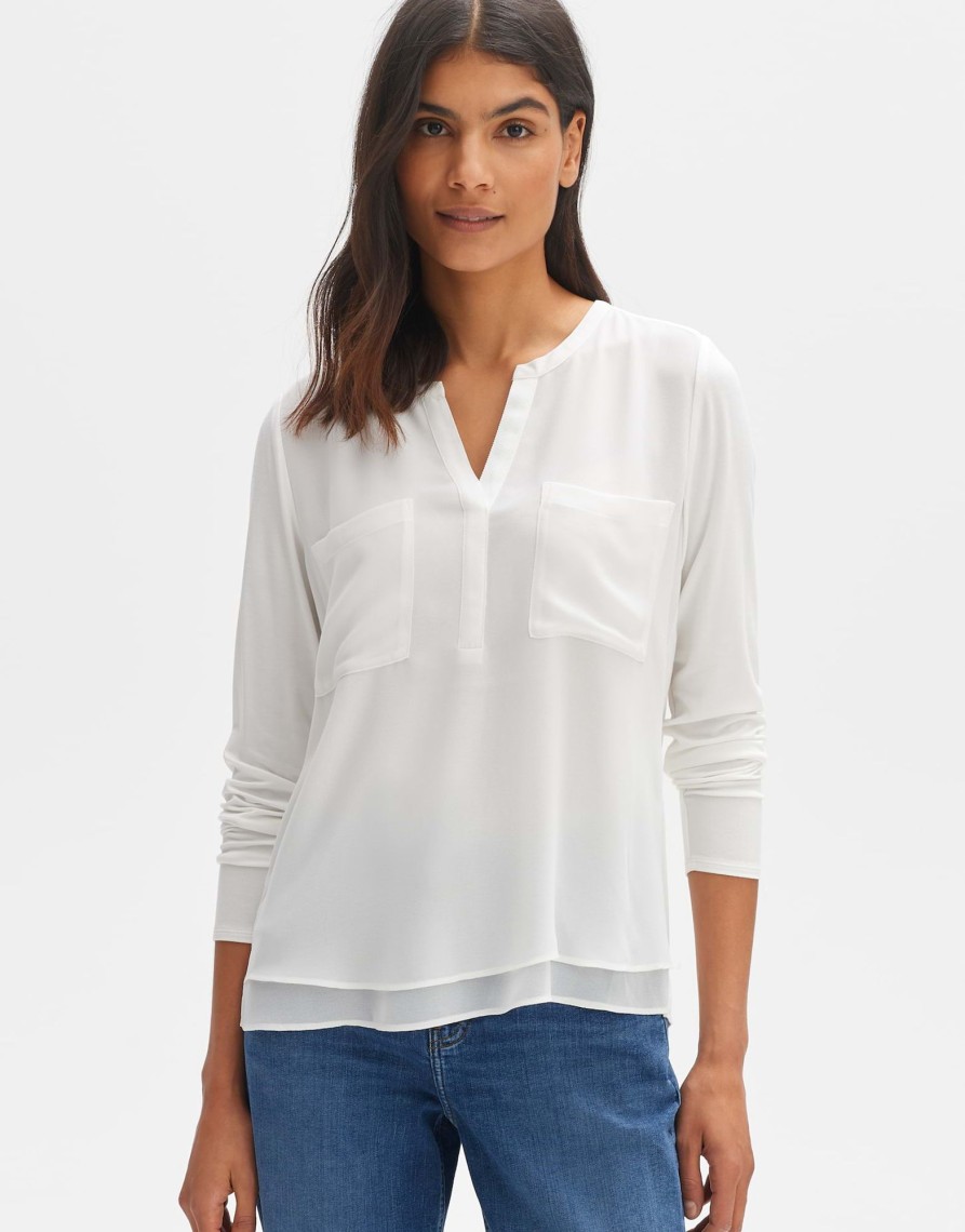 opus Shirtbluse Forano Regular Aus Material Mix | Blusen