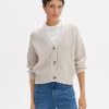 opus Gerippte Strickjacke Derena Loose Aus Reiner Baumwolle | Strick