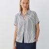 someday Streifenbluse Zarko Fine Stripe Loose Aus Ecovero Viskose | Blusen