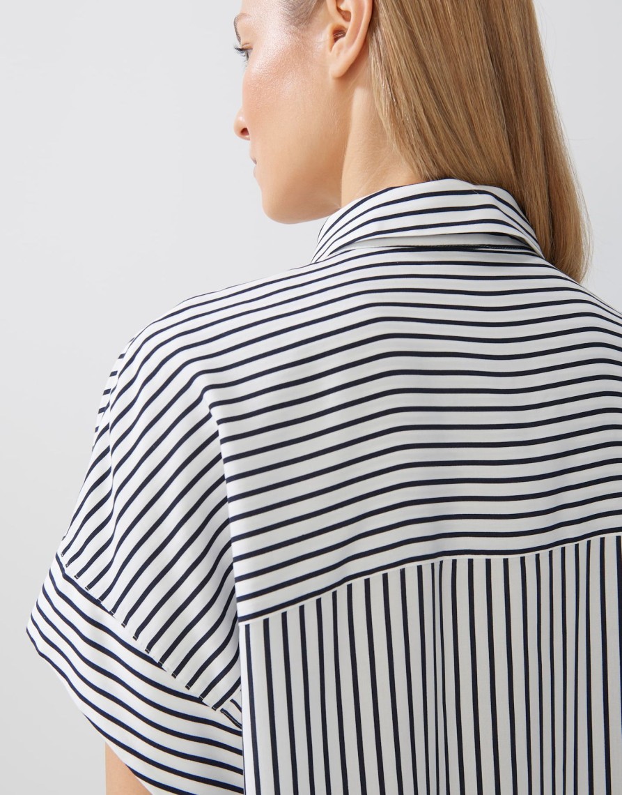 someday Streifenbluse Zarko Fine Stripe Loose Aus Ecovero Viskose | Blusen