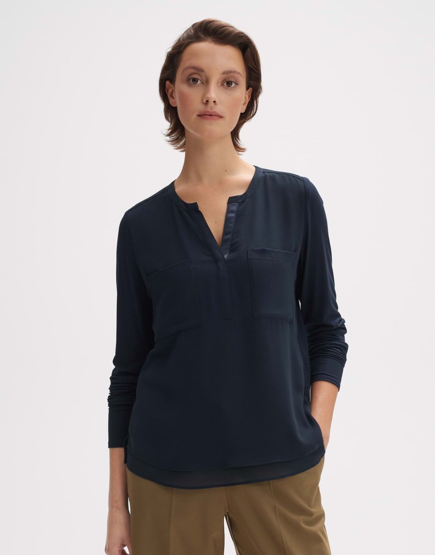 opus Shirtbluse Forano Regular Aus Material Mix | Blusen