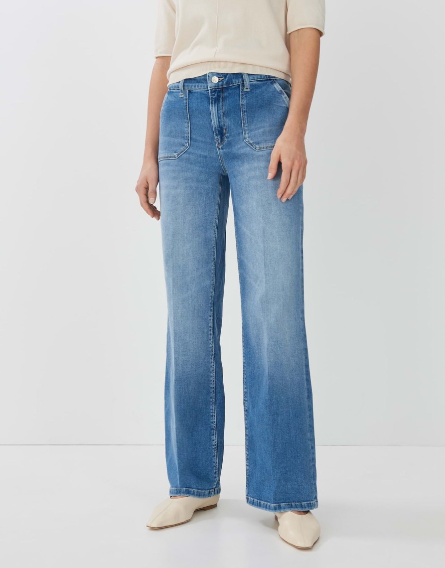 someday Long Flared Jeans Carie Utility Mid Rise Aus Stretchigem Bci Cotton Mix | Jeans