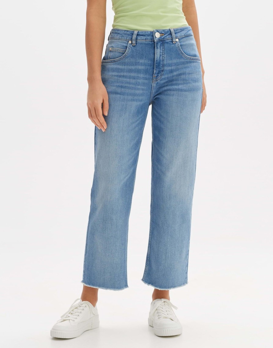 opus Wide Cropped Jeans Momito Mid Rise Mit Stretch-Anteil | Jeans